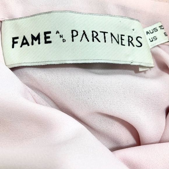 FAME AND PARTNERS Delaney Pink Floral Ruffled Tiered Chiffon Midi Dress - Picture 5 of 12